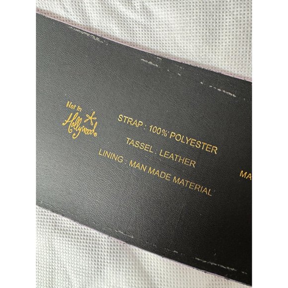 Hot on Hollywood Leather Laced Belt with Elastic Inserts  L Purple - Picture 4 of 16